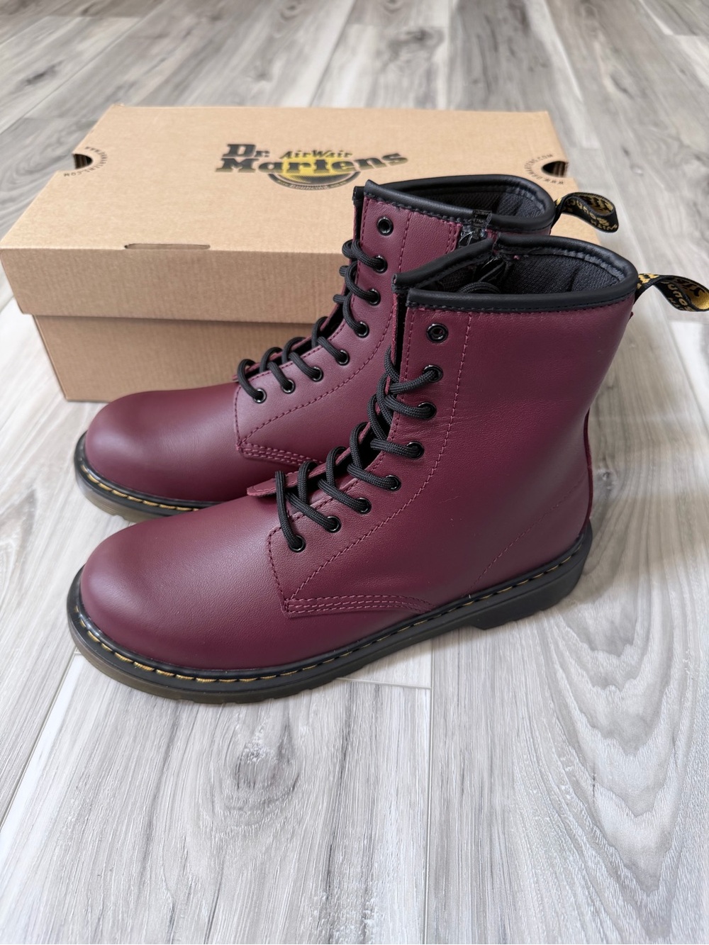 Dr. Martens 1460 Y Cherry Red Boots Women’s 7 Youth 6 NIB